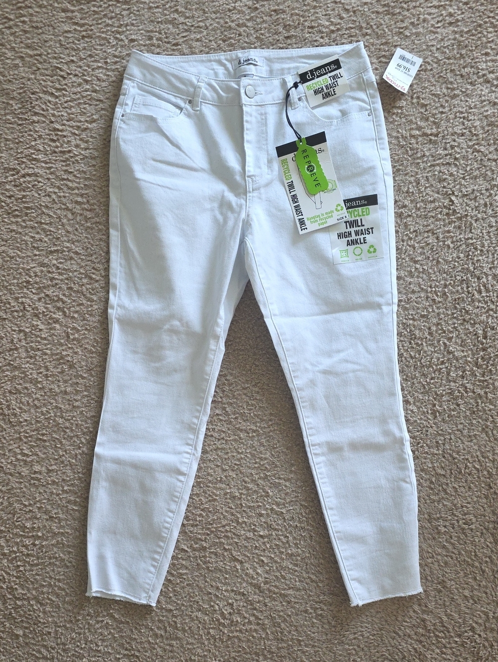d. jeans White High-Rise Ankle Slim Jeans for Women